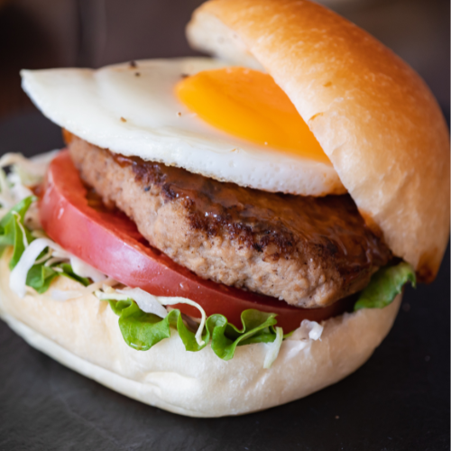 Egg Burger with Fries